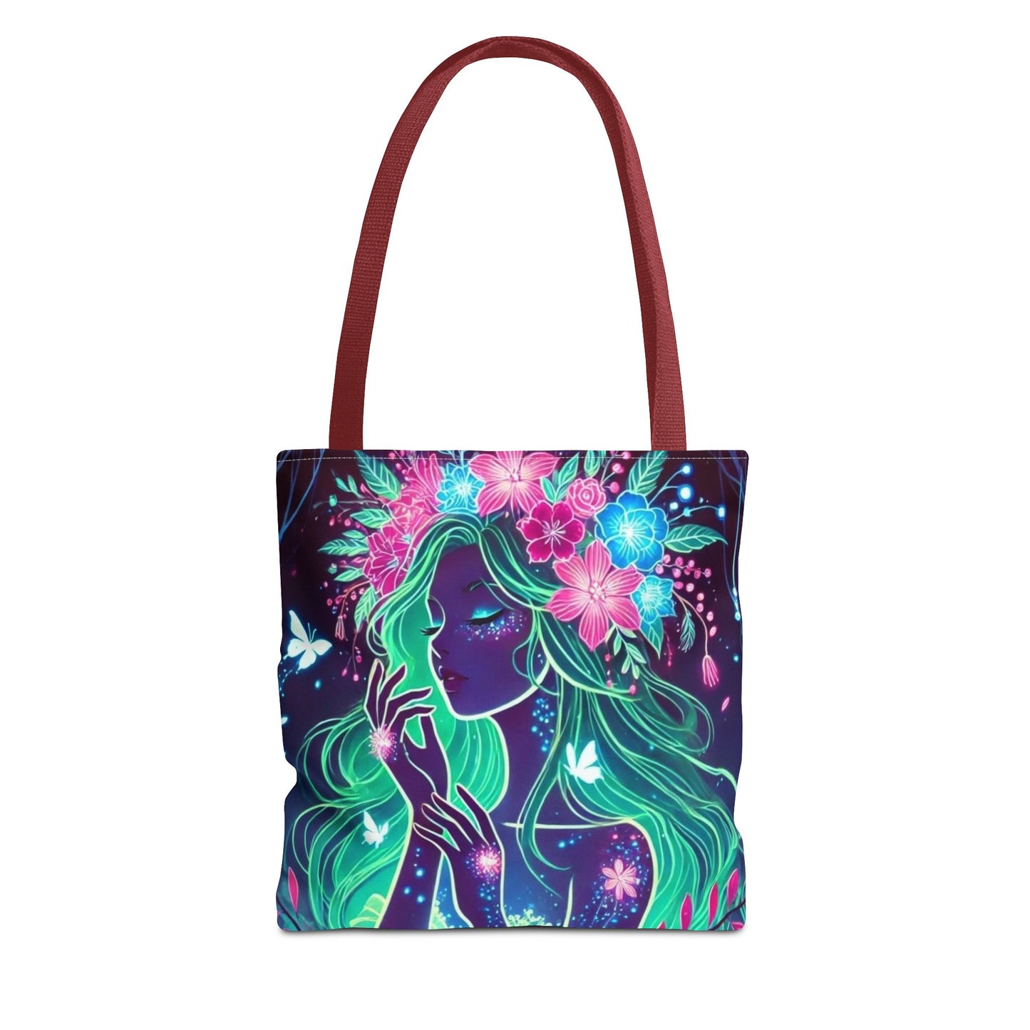 Enchanting Floral Goddess Tote Bag - Eco-Friendly Shopping Bag for Nature Lovers