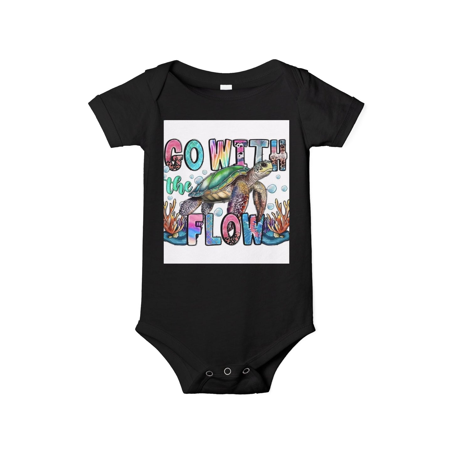 Go With The Flow Baby Bodysuit - Cute Infant Jersey One Piece for Ocean Lovers