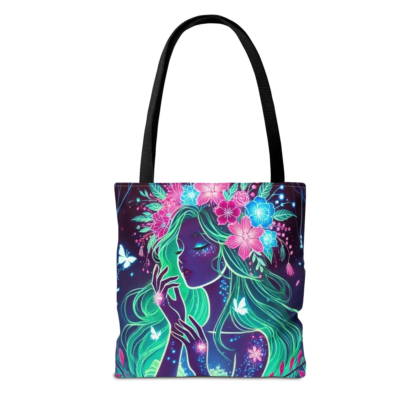 Enchanting Floral Goddess Tote Bag - Eco-Friendly Shopping Bag for Nature Lovers