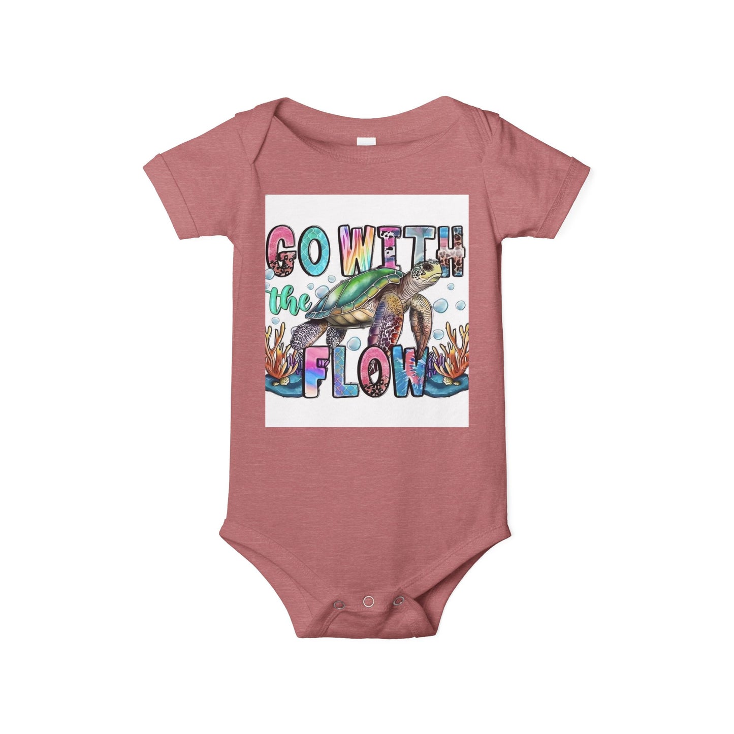 Go With The Flow Baby Bodysuit - Cute Infant Jersey One Piece for Ocean Lovers