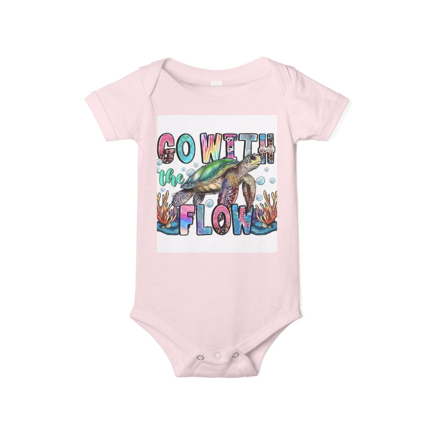 Go With The Flow Baby Bodysuit - Cute Infant Jersey One Piece for Ocean Lovers