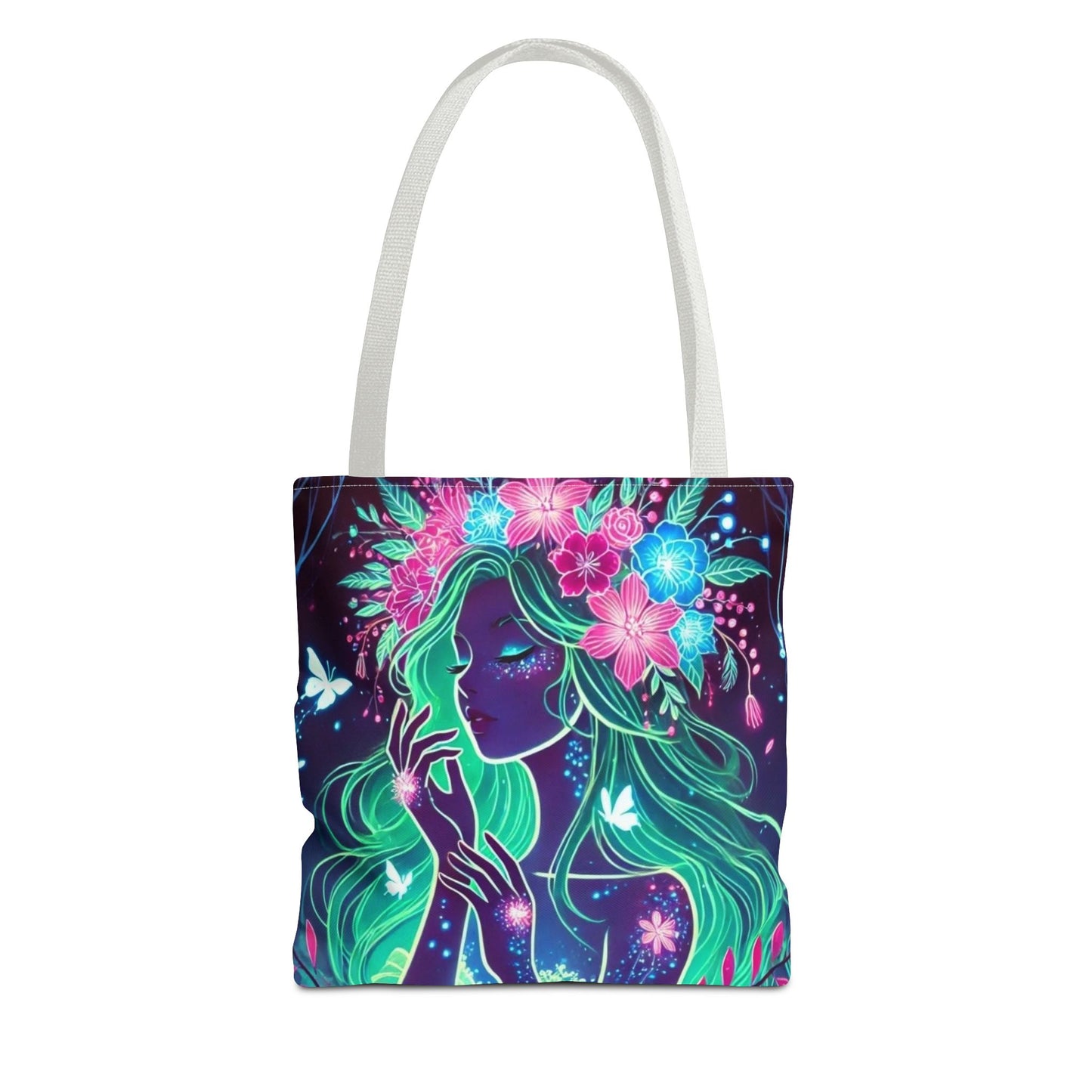 Enchanting Floral Goddess Tote Bag - Eco-Friendly Shopping Bag for Nature Lovers