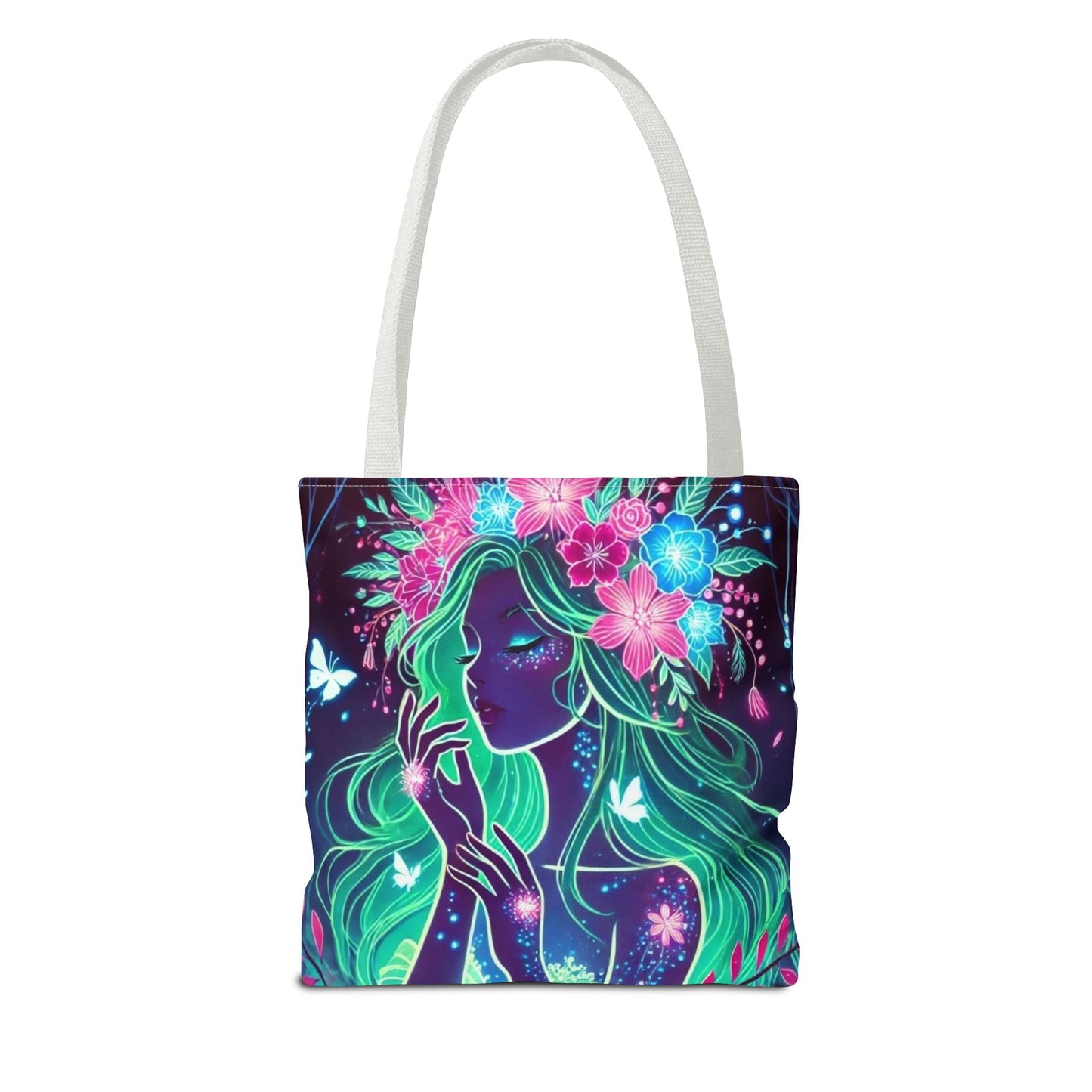 Enchanting Floral Goddess Tote Bag - Eco-Friendly Shopping Bag for Nature Lovers