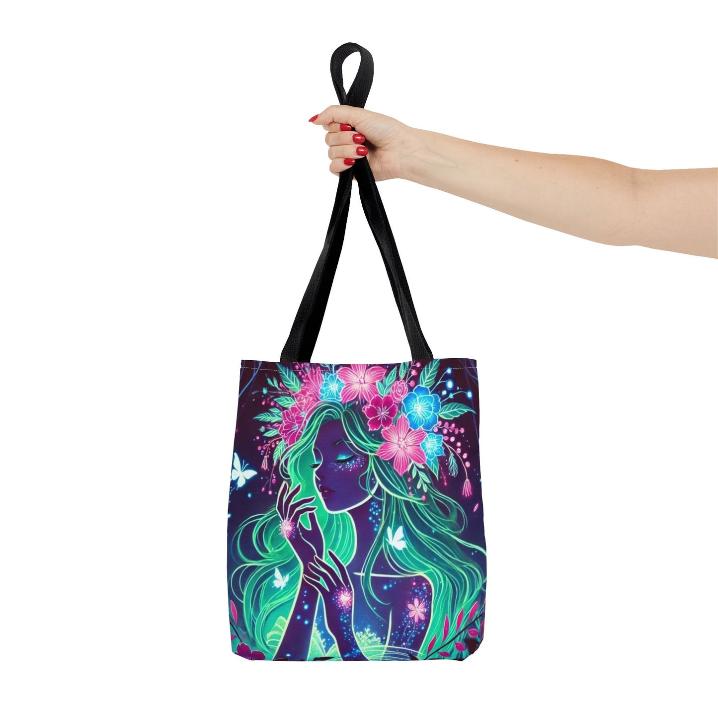 Enchanting Floral Goddess Tote Bag - Eco-Friendly Shopping Bag for Nature Lovers