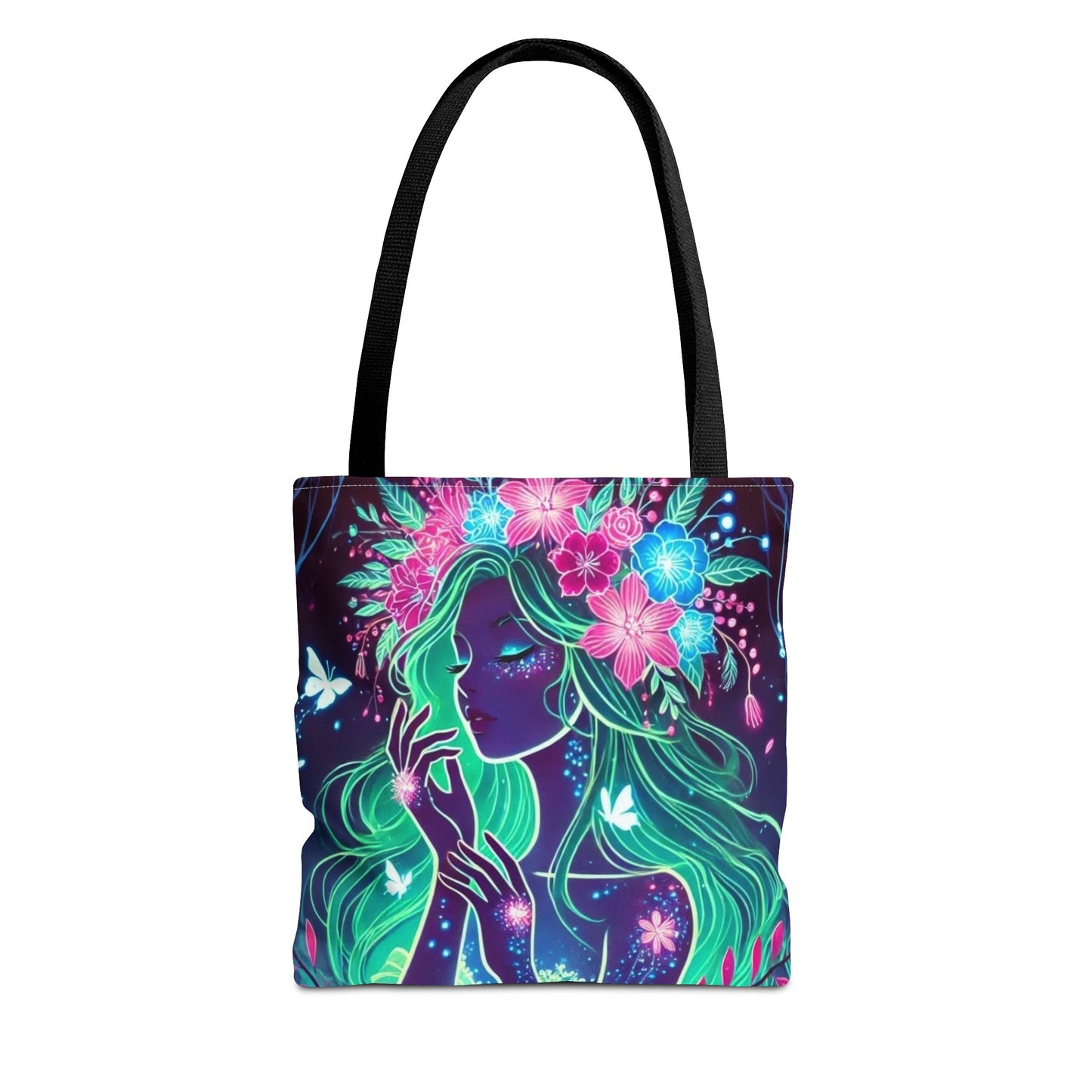 Enchanting Floral Goddess Tote Bag - Eco-Friendly Shopping Bag for Nature Lovers