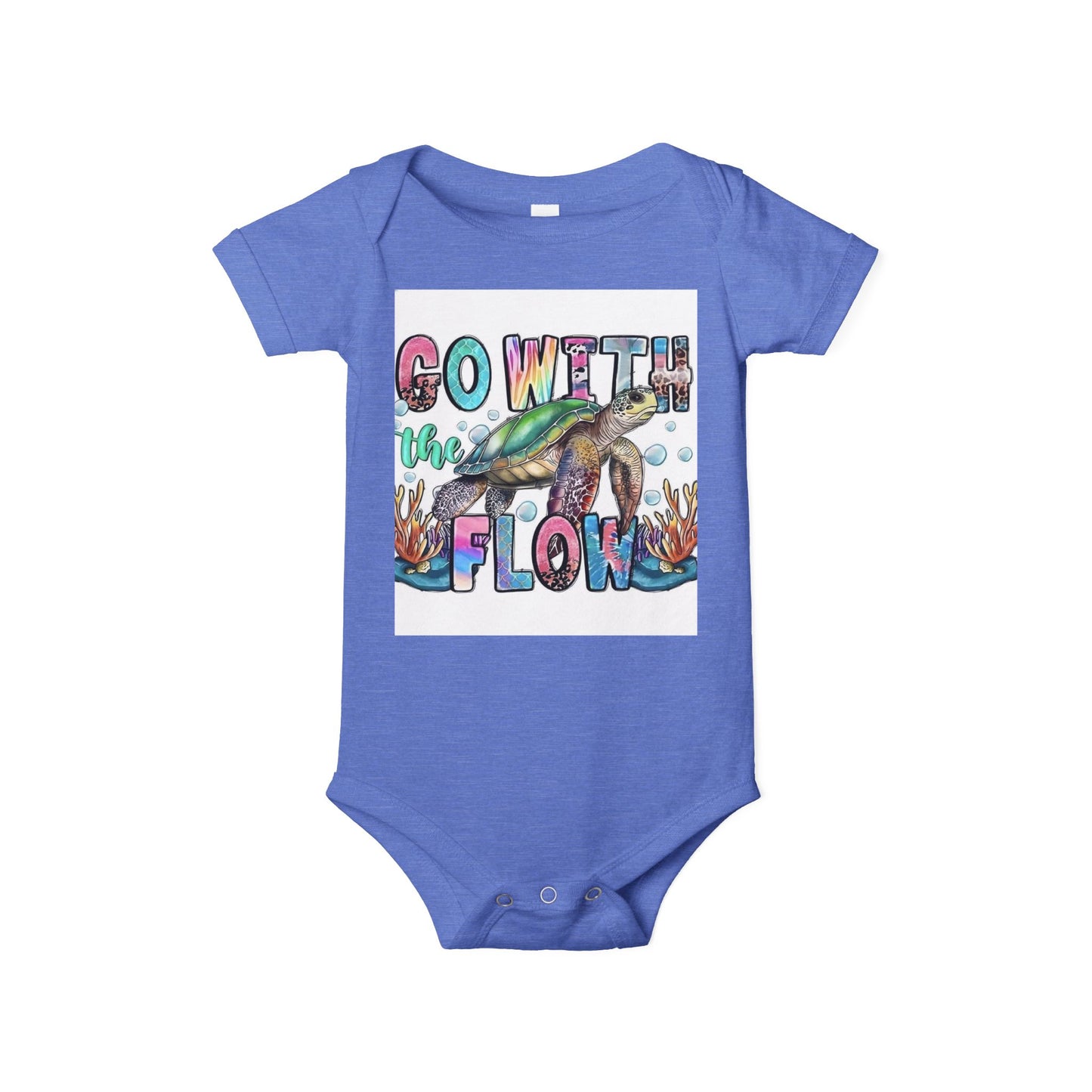 Go With The Flow Baby Bodysuit - Cute Infant Jersey One Piece for Ocean Lovers