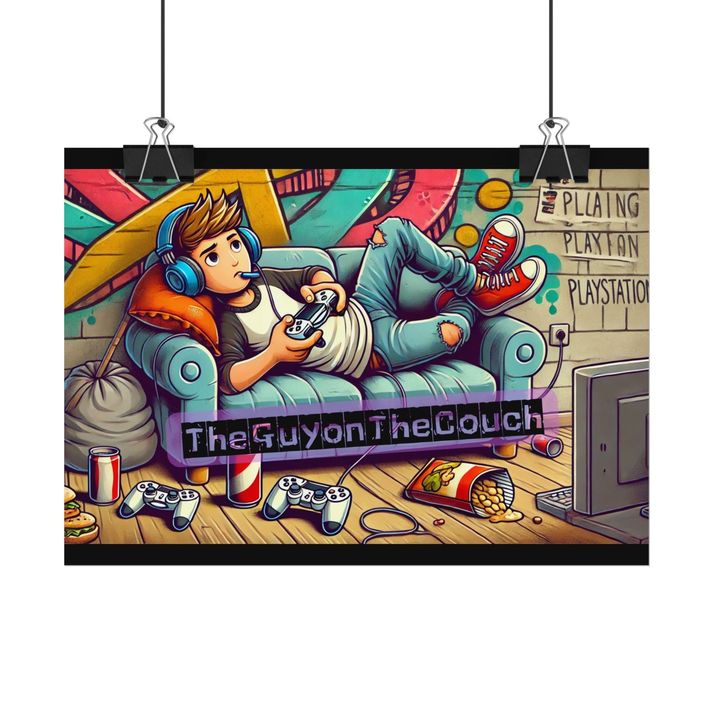 Gaming Vibe Rolled Poster – The Guy on the Couch – Perfect for Gamers & Gaming Rooms