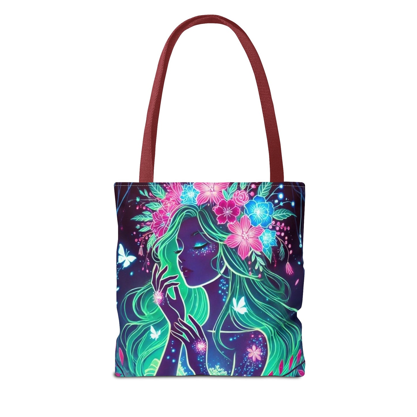 Enchanting Floral Goddess Tote Bag - Eco-Friendly Shopping Bag for Nature Lovers