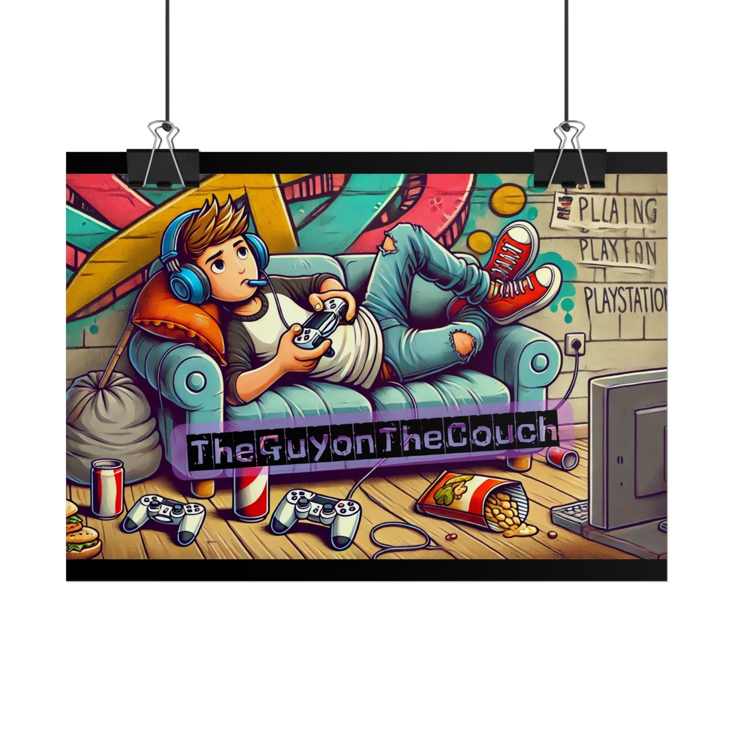 Gaming Vibe Rolled Poster – The Guy on the Couch – Perfect for Gamers & Gaming Rooms