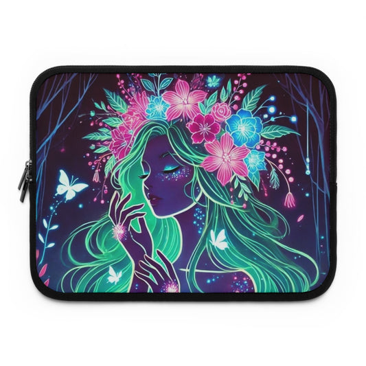 Enchanted Garden Laptop Sleeve with Floral Design