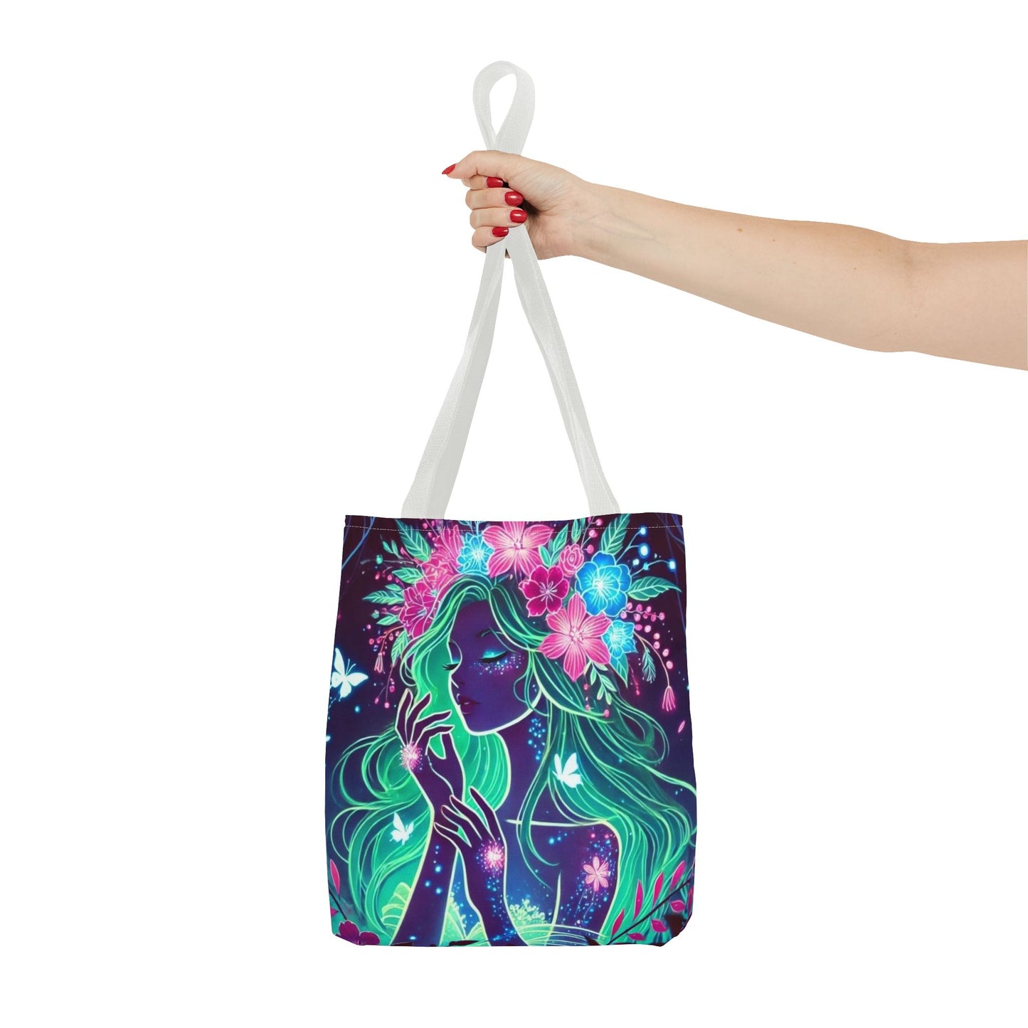 Enchanting Floral Goddess Tote Bag - Eco-Friendly Shopping Bag for Nature Lovers